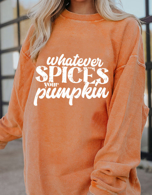 Load image into Gallery viewer, Letter Graphic Round Neck Long Sleeve Oversize Sweatshirt
