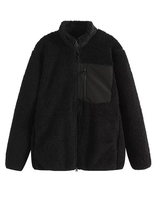 Load image into Gallery viewer, Zip Up Long Sleeve Plush Jacket
