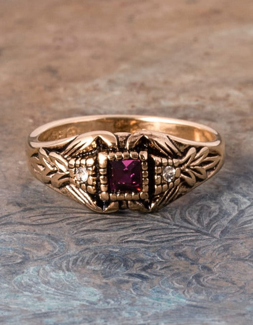 Load image into Gallery viewer, Vintage 1980's Ring Austrian Crystal 18k Antique YellwoWhite Gold Electroplated Made in the USA by PVD Vintage Jewelry
