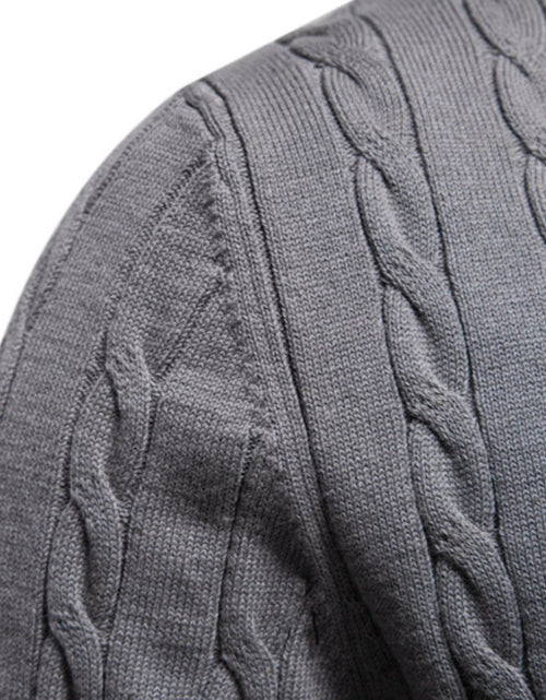 Load image into Gallery viewer, Men's Cable-Knit Round Neck Long Sleeve Sweater
