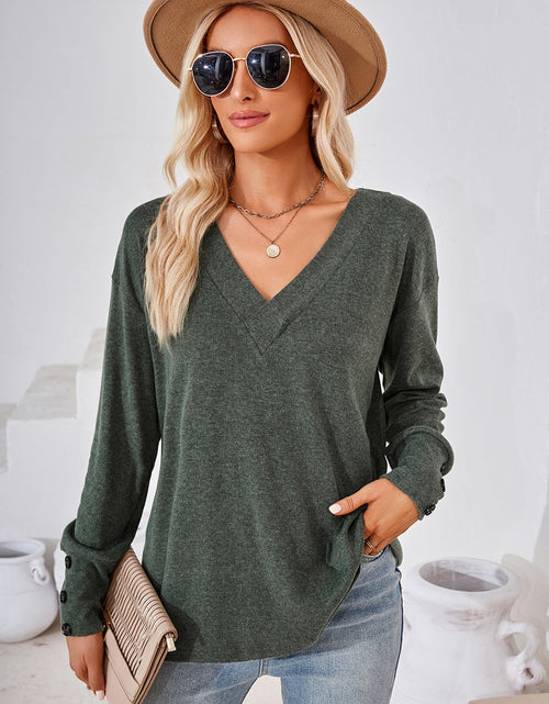 Load image into Gallery viewer, V-Neck Dropped Shoulder T-Shirt
