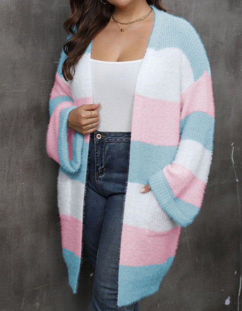 Load image into Gallery viewer, Plus Size Open Front Long Sleeve Cardigan
