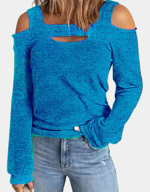 Load image into Gallery viewer, Full Size Cutout Cold Shoulder Blouse
