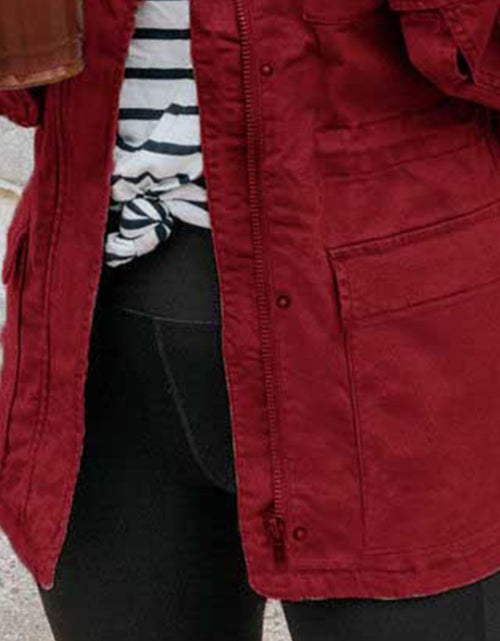 Load image into Gallery viewer, Pocketed Long Sleeve Zip Up Jacket
