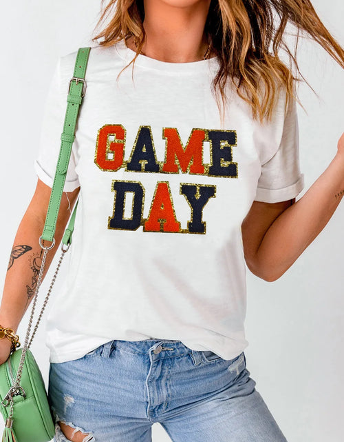 Load image into Gallery viewer, GAME DAY Round Neck Short Sleeve T-Shirt
