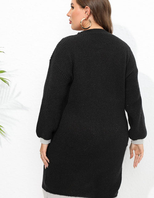 Load image into Gallery viewer, Plus Size Long Sleeve Sweater Dress

