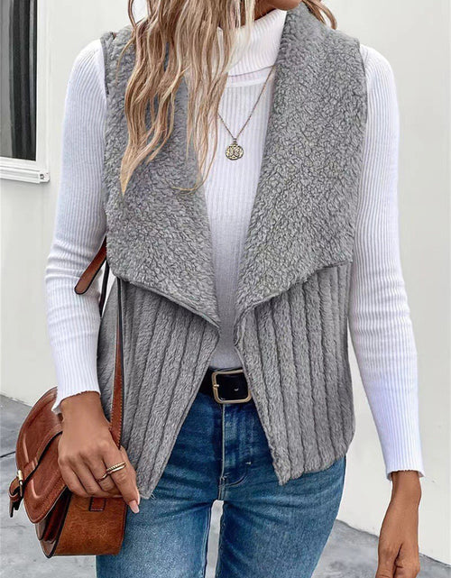 Load image into Gallery viewer, Open Front Fuzzy Vest Coat
