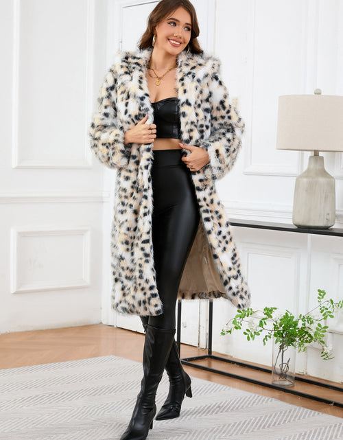 Load image into Gallery viewer, Thermal Leopard Faux Fur Hooded Outerwear
