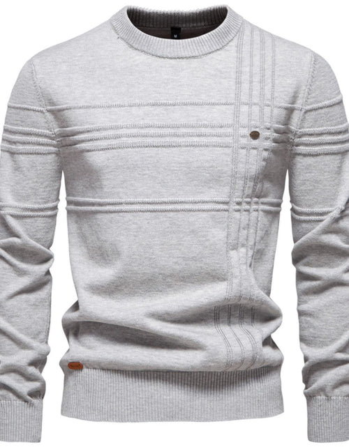 Load image into Gallery viewer, Men's Round Neck Striped Sweater
