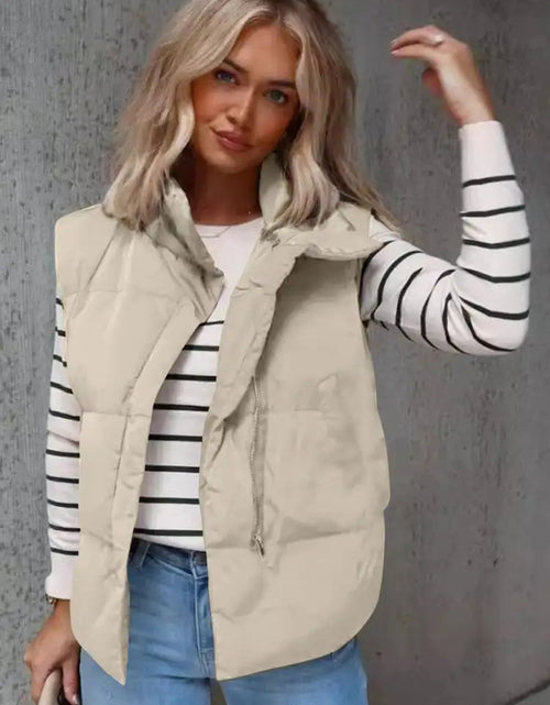 Load image into Gallery viewer, Zip Up Vest Coat with Pockets
