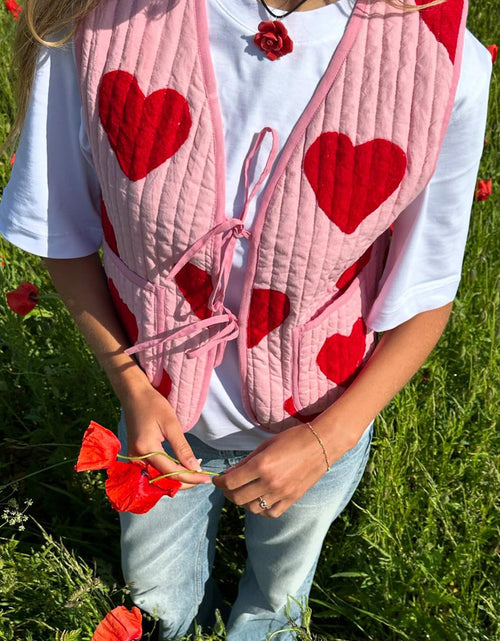 Load image into Gallery viewer, Tied Heart Vest with Pockets
