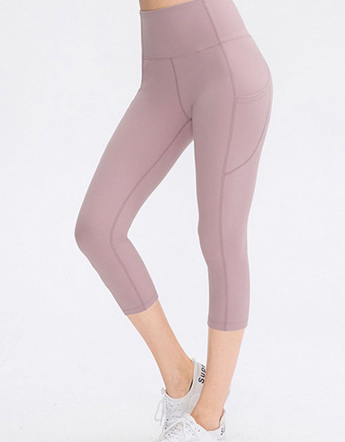 Load image into Gallery viewer, Wide Waistband Cropped Active Leggings with Pockets
