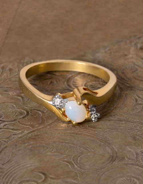 Load image into Gallery viewer, Vintage Ring Sapphire &amp; Clear Austrian Crystals 18k White Gold Electroplated September Birthstone by PVD Vintage Jewelry
