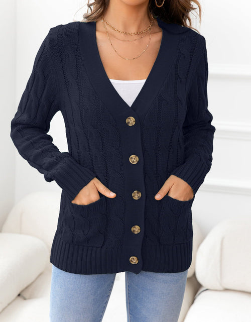Load image into Gallery viewer, Button Down Cable-Knit Cardigan
