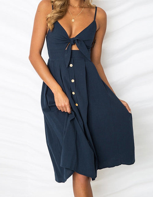 Load image into Gallery viewer, Cutout Smocked Sweetheart Neck Cami Dress
