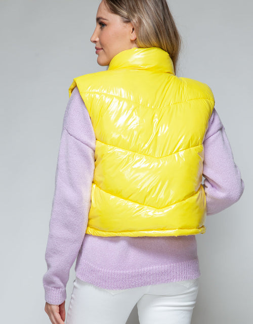 Load image into Gallery viewer, Snobbish Zip Up Turtleneck Shiny Quilted Vest
