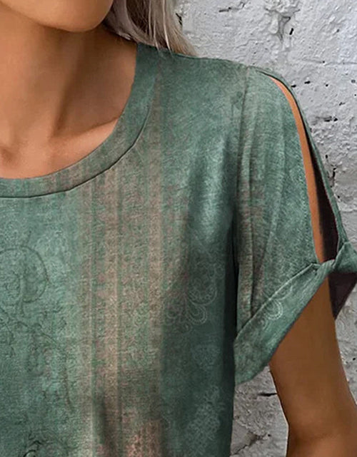 Load image into Gallery viewer, Printed Round Neck Short Sleeve T-Shirt
