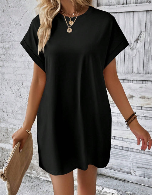 Load image into Gallery viewer, Round Neck Short Sleeve Mini Dress
