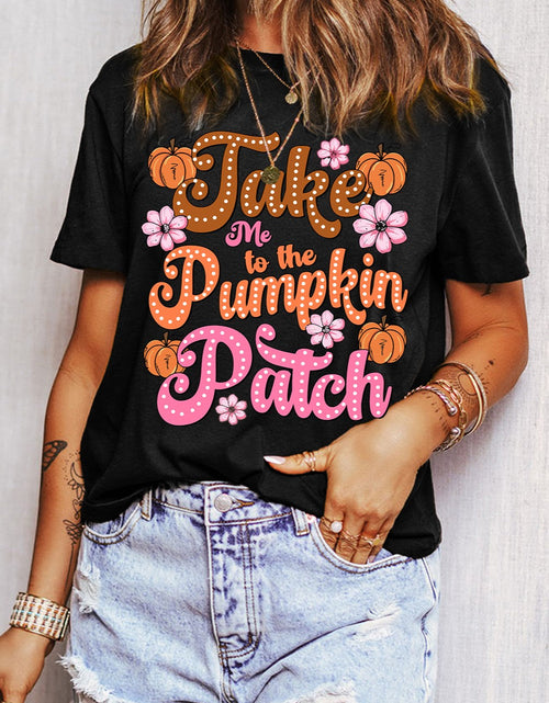 Load image into Gallery viewer, Letter Graphic Round Neck Short Sleeve T-Shirt
