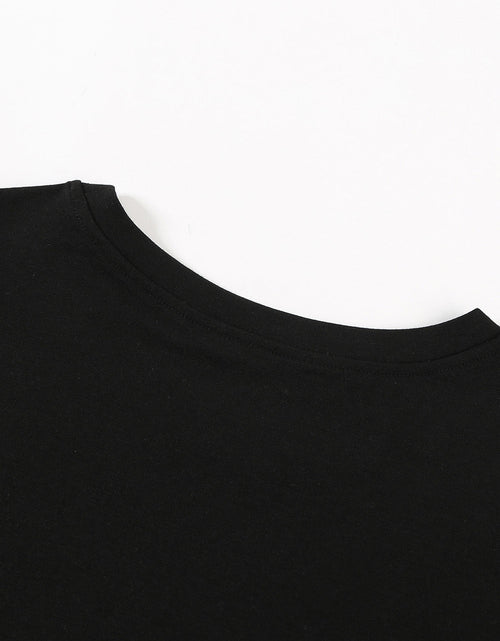 Load image into Gallery viewer, Color Block Side Slit Round Neck T-Shirt
