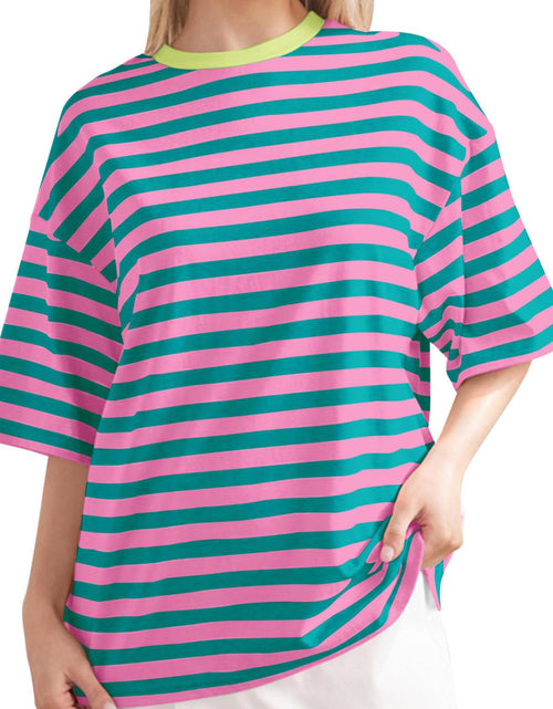 Load image into Gallery viewer, Striped Round Neck Half Sleeve T-Shirt
