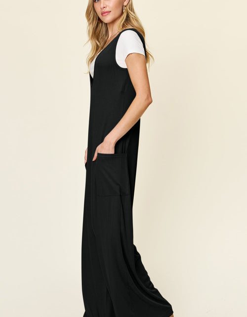 Load image into Gallery viewer, Double Take Full Size Sleeveless Wide Leg Jumpsuit with Pockets
