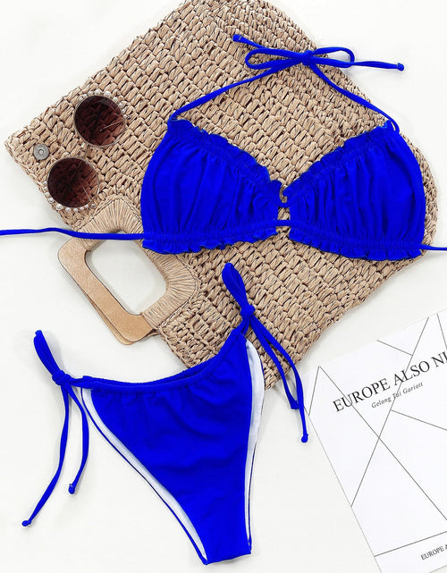 Load image into Gallery viewer, Frill Trill Halter Neck Bikini Set
