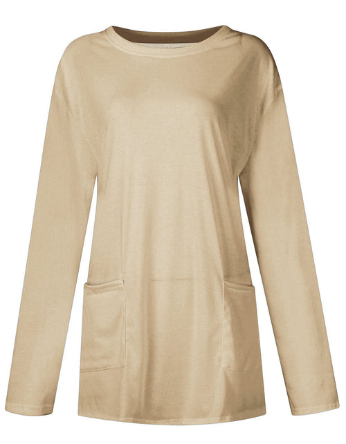 Load image into Gallery viewer, Full Size Pocketed Round Neck Long Sleeve T-Shirt
