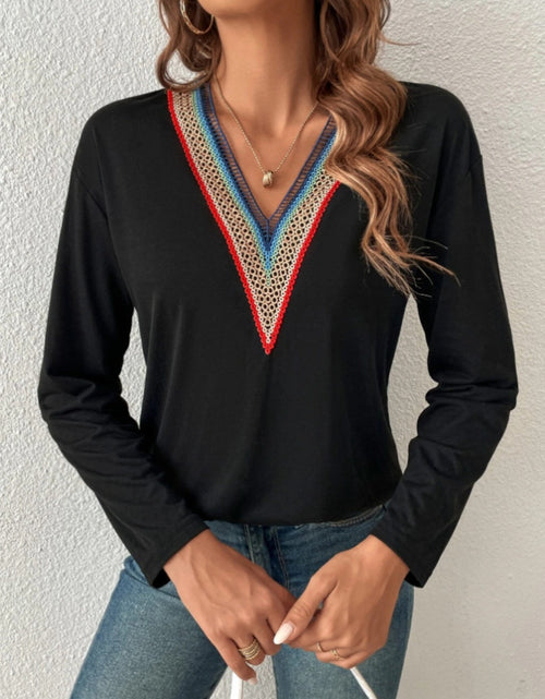 Load image into Gallery viewer, V-Neck Long Sleeve T-Shirt
