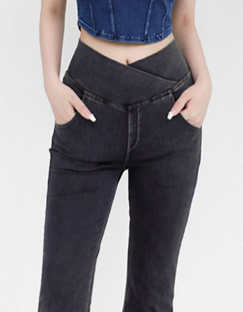 Load image into Gallery viewer, Wide Waistband Bootcut Jeans with Pockets
