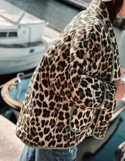 Load image into Gallery viewer, Leopard Open Front Long Sleeve Outerwear
