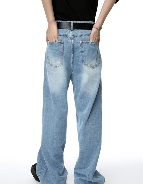 Load image into Gallery viewer, Mid Rise Wide Leg Men's Jeans with Pockets
