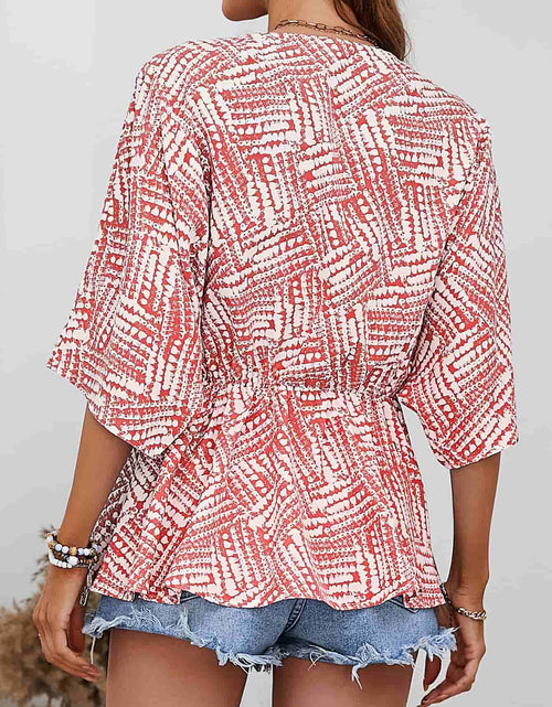Load image into Gallery viewer, Printed V-Neck Dolman Sleeve Blouse

