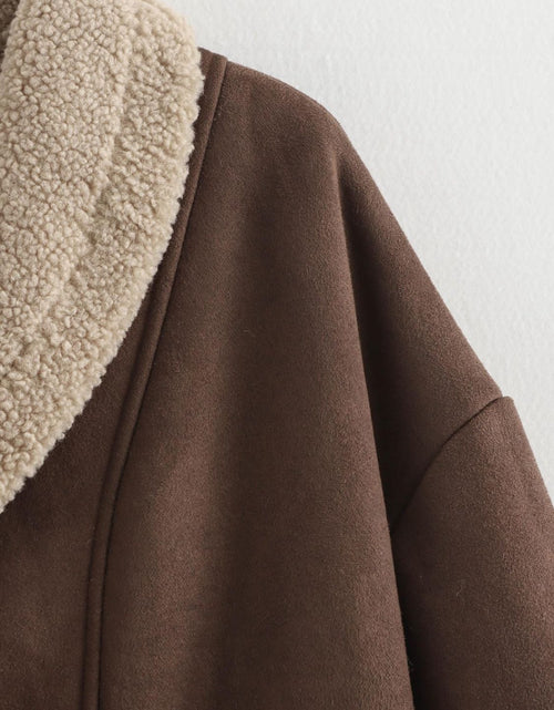 Load image into Gallery viewer, Fuzzy Collared Neck Long Sleeve Jacket
