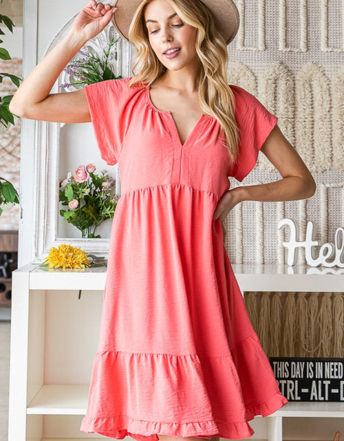 Load image into Gallery viewer, Reborn J Ruffled Notched Cap Sleeve Dress
