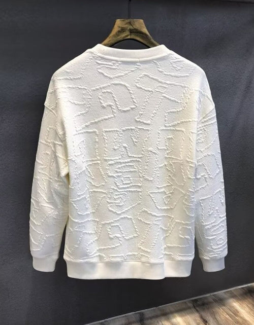 Load image into Gallery viewer, Men's  Plus Size Textured Round Neck Long Sleeve Sweatshirt
