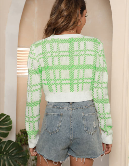 Load image into Gallery viewer, V-Neck Cropped Button-Up Cardigan
