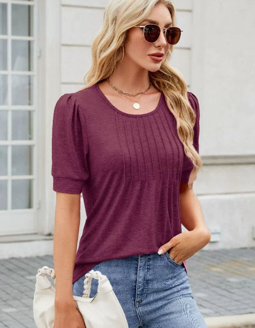 Load image into Gallery viewer, Round Neck Short Sleeve T-Shirt
