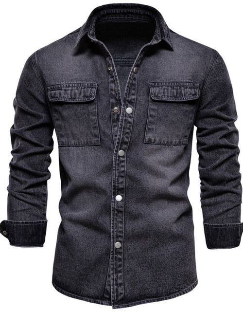 Load image into Gallery viewer, Men's Button Down Chest Pocket Denim Jacket
