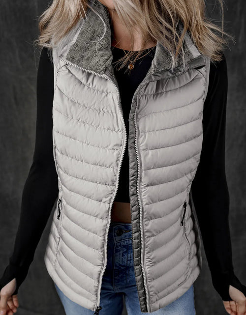 Load image into Gallery viewer, Pocketed Zip Up Vest Coat
