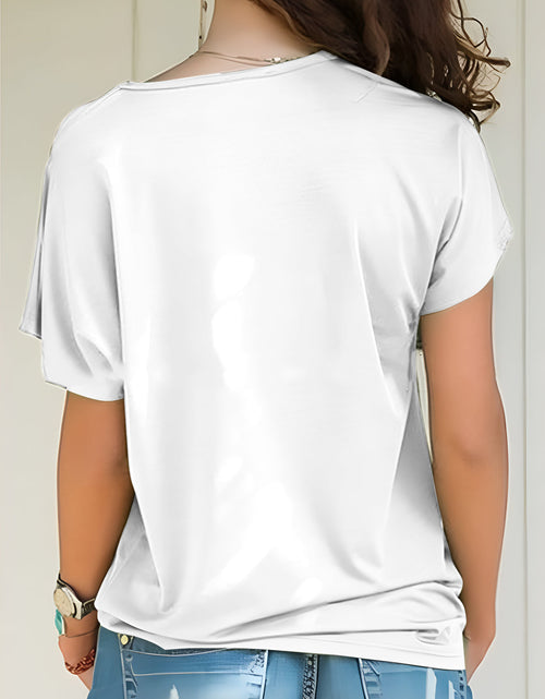 Load image into Gallery viewer, Asymmetrical Neck Short Sleeve T-Shirt
