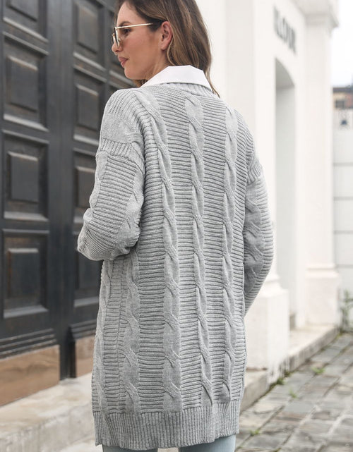 Load image into Gallery viewer, Open Front Cable-Knit Cardigan
