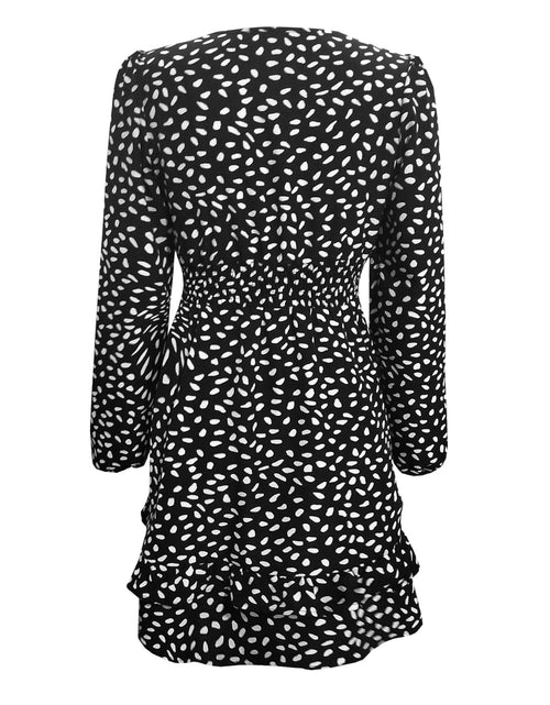 Load image into Gallery viewer, Printed Ruffle Trim Smocked Mini Dress
