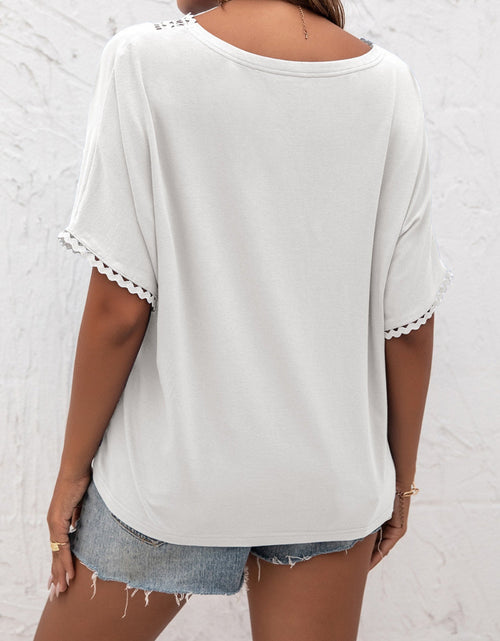 Load image into Gallery viewer, Ivy Lane Lace Detail V-Neck T-Shirt
