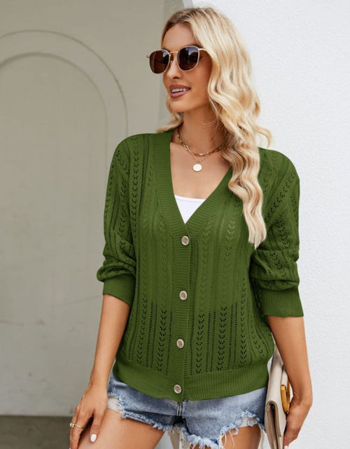 Load image into Gallery viewer, Button Down Ribbed Trim Cardigan

