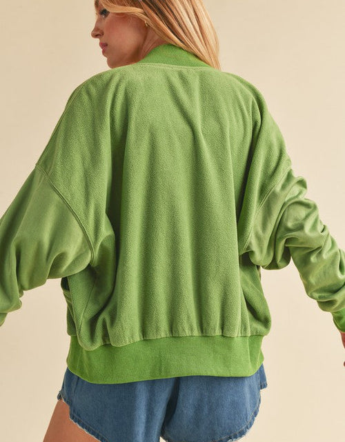 Load image into Gallery viewer, Aemi + Co Snap Down Drop Shoulder Brushed Jacket
