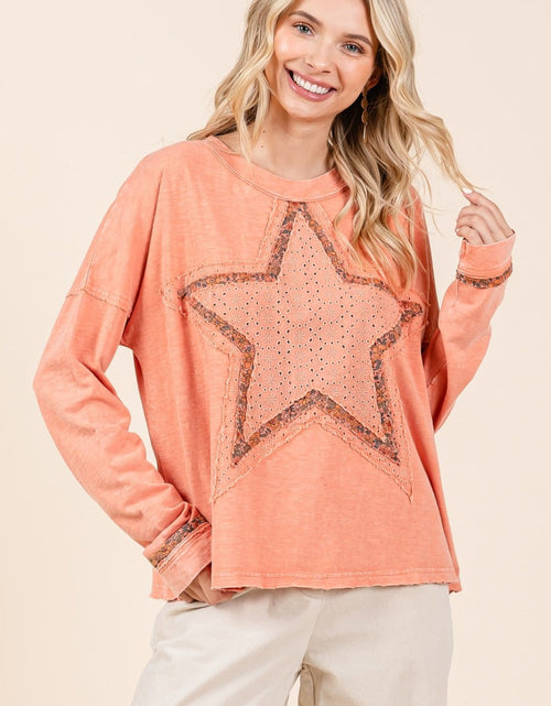 Load image into Gallery viewer, Mittoshop Mineral Wash Star Patch Long Sleeve T-Shirt
