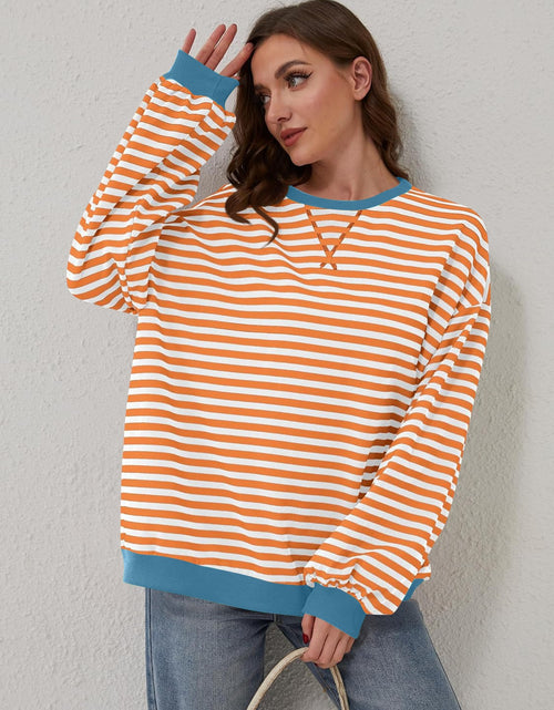 Load image into Gallery viewer, Lovelet Contrast Striped Long Sleeve Sweatshirt

