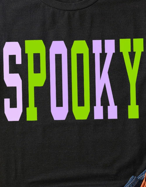 Load image into Gallery viewer, SPOOKY Round Neck Short Sleeve T-Shirt
