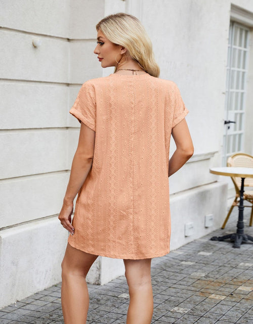 Load image into Gallery viewer, Round Neck Short Sleeve Mini Dress

